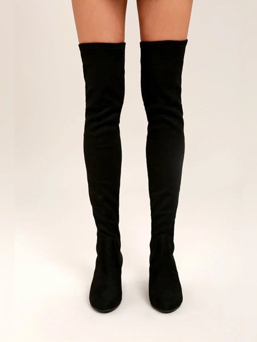 Steve Madden Isaac Over The Knee Thigh High Boots Black Faux Suede Sz 9.5